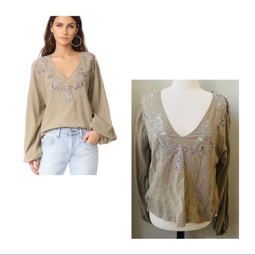 ONE TEASPOON Honey Rider Hand Cut Top In Ochre S - Picture 1 of 7
